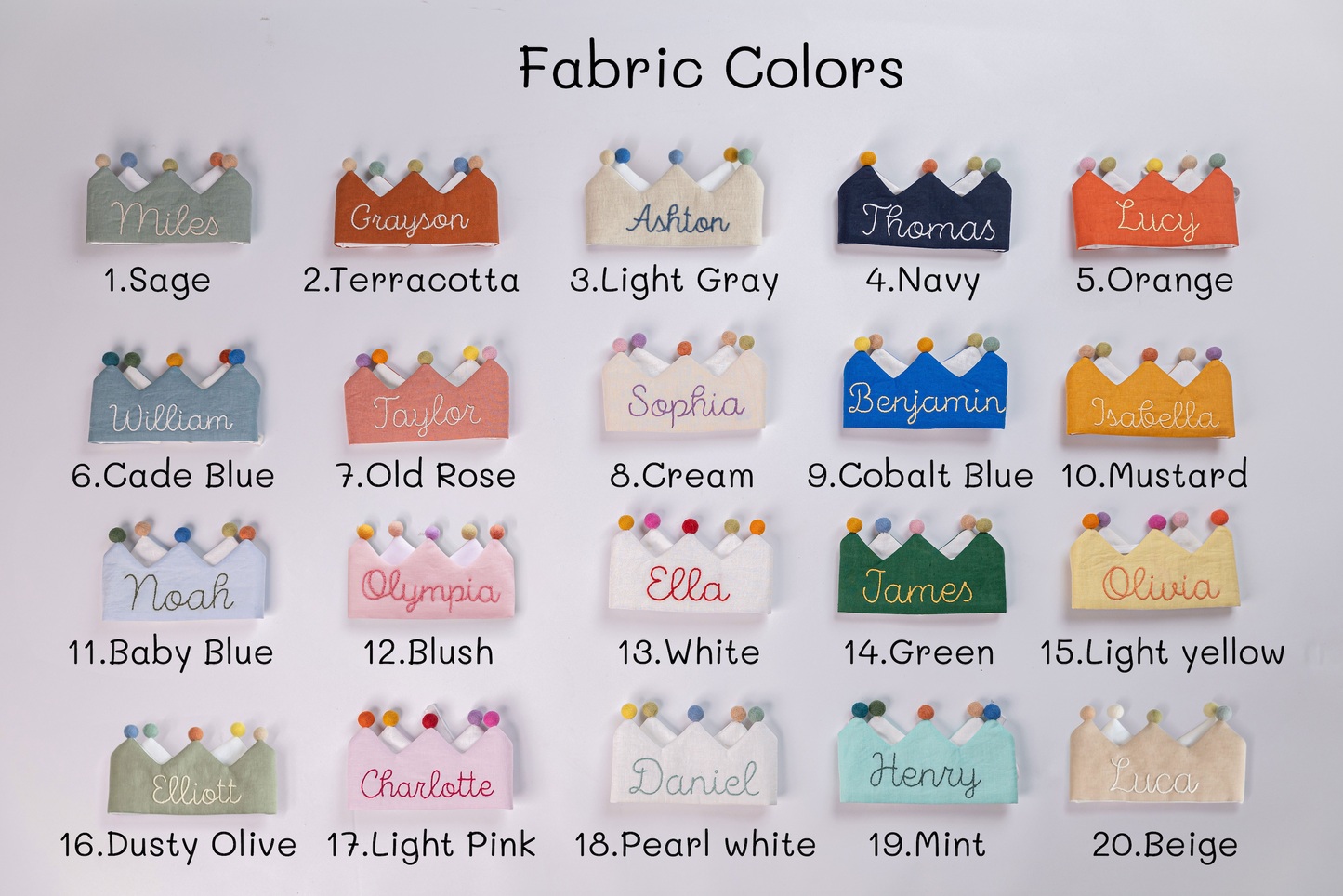 Customized Number and Star Linen Crown | Unique Gift and Keepsake for a Kid's Birthday