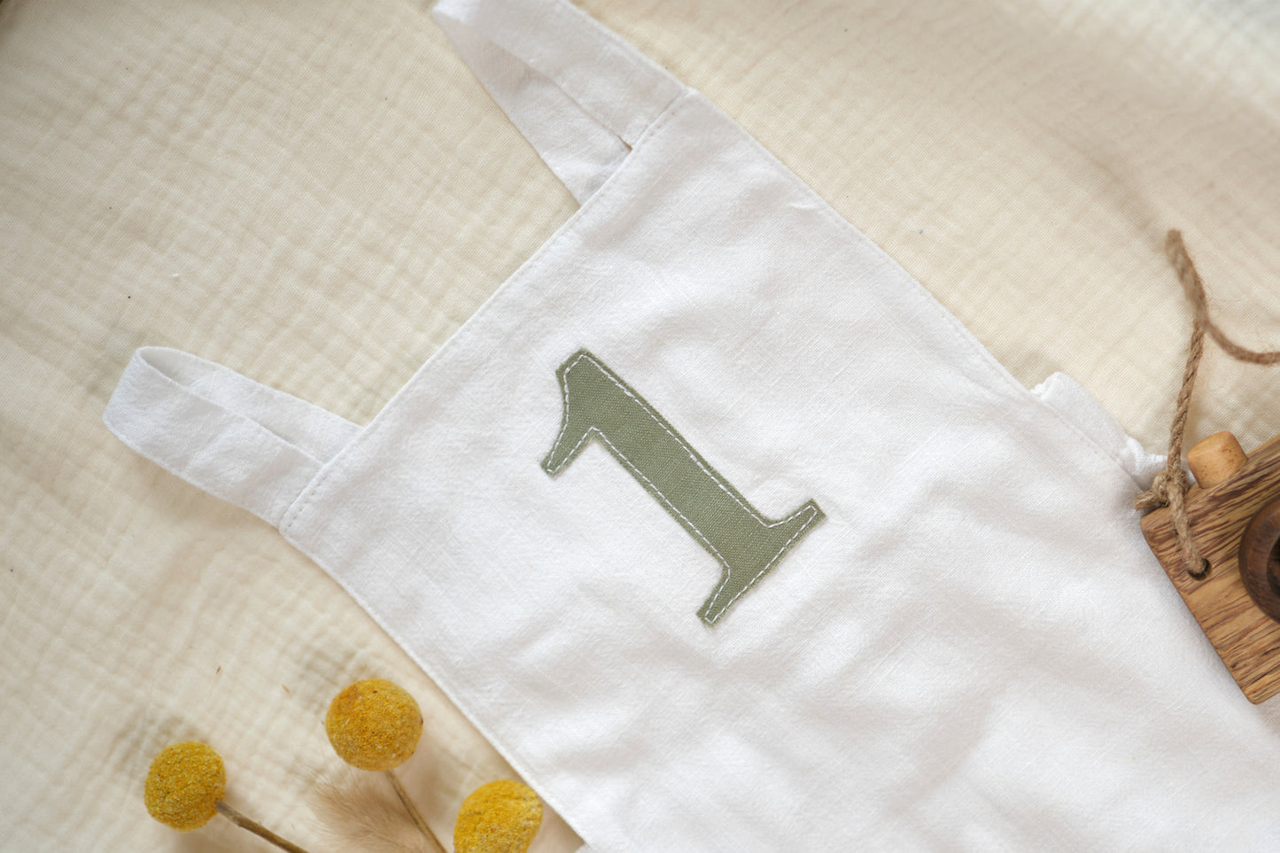 "1" Hand Embroidered Boy Romper