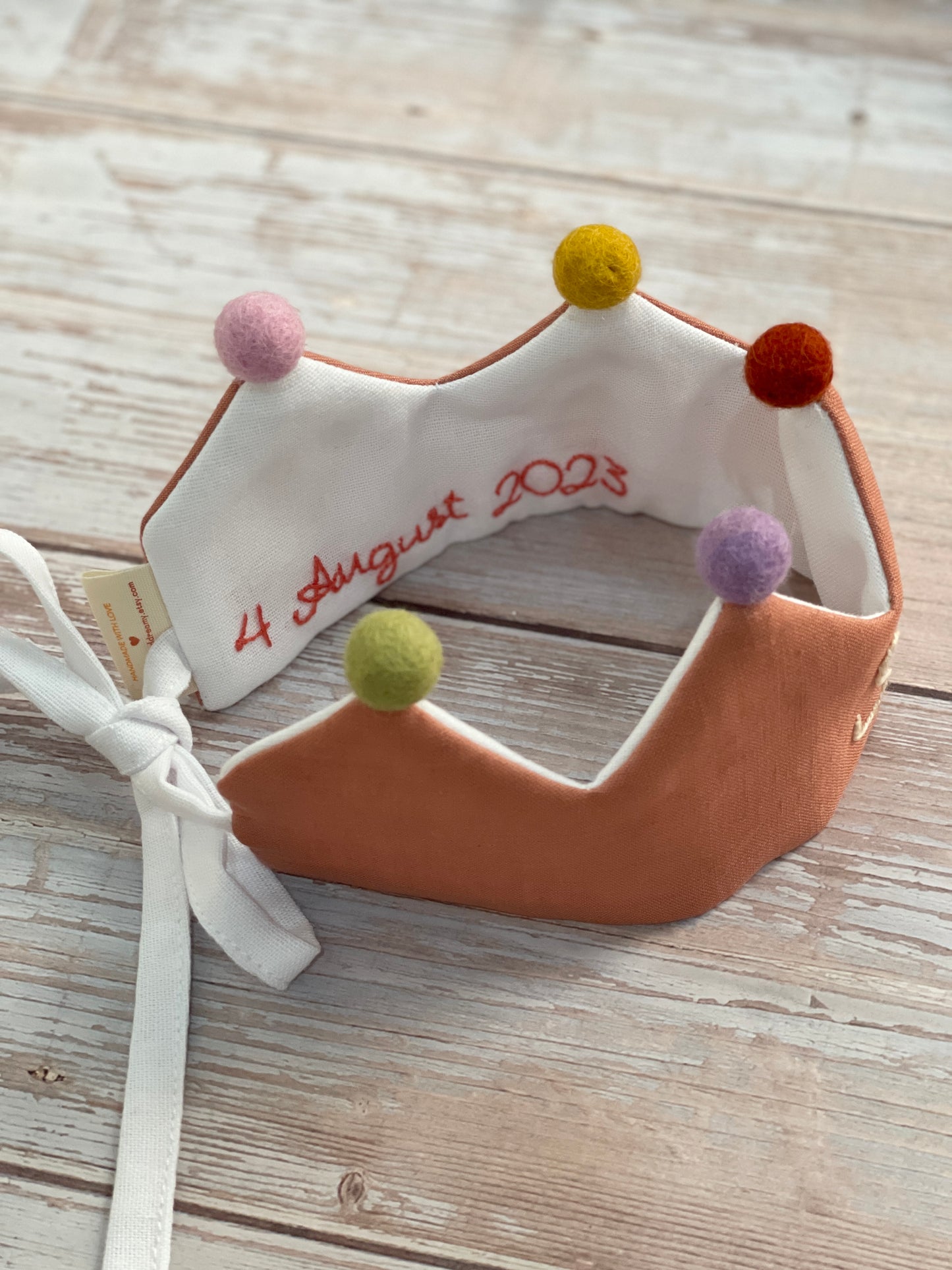 Customized Number and Star Linen Crown | Unique Gift and Keepsake for a Kid's Birthday