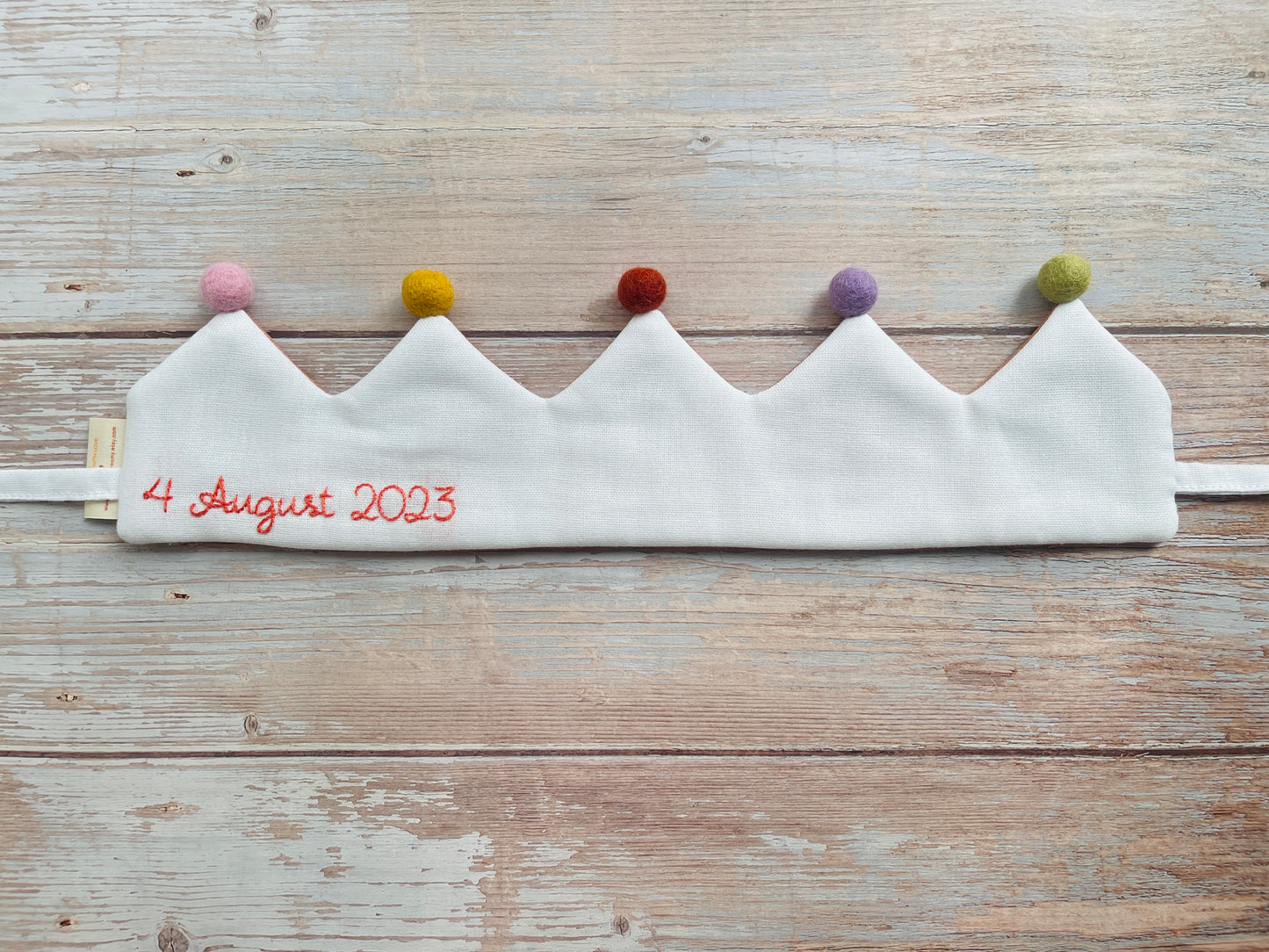 Customized Number and Star Linen Crown | Unique Gift and Keepsake for a Kid's Birthday