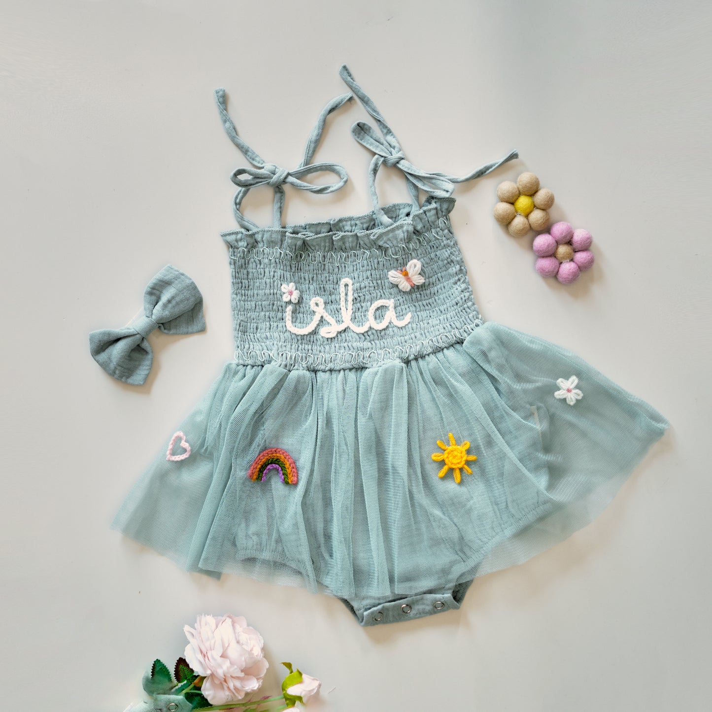 Personalized Hand Embroidered Girl Dress Samples 2