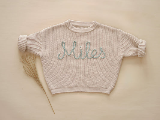 Custom Name Hand Embroidered Sweater