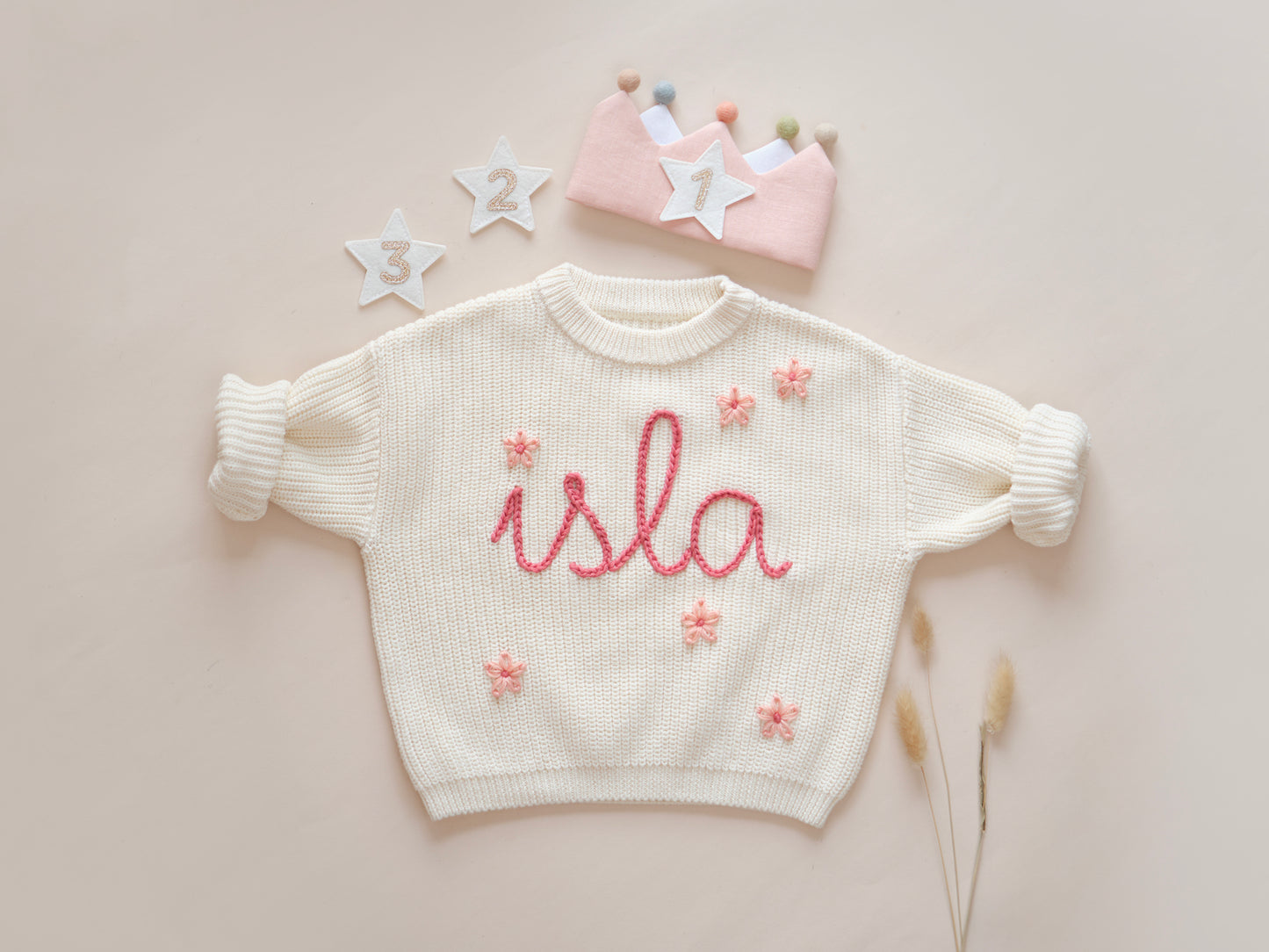 Custom Name Hand Embroidered Sweater