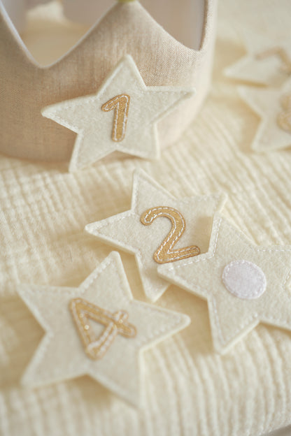 Number and Star Custom Linen Crown for Kids & Children's Birthday