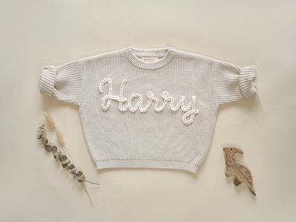 Hand Embroidered Personalized Birthday Sweater-Boy and Girl Custom Outfit Samples 3