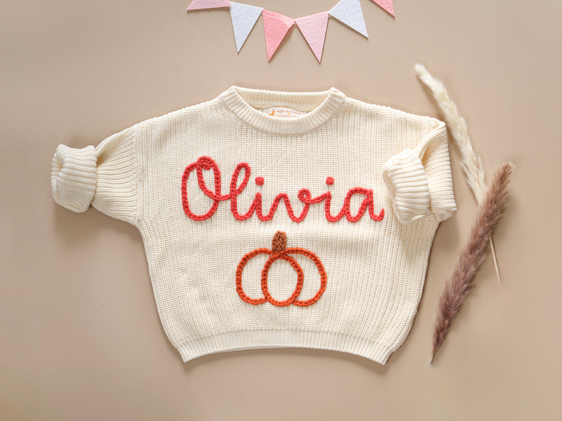 Hand Embroidered Personalized Birthday Sweater-Boy and Girl Custom Outfit Samples 4
