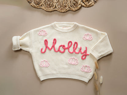 Hand Embroidered Personalized Birthday Sweater-Boy and Girl Custom Outfit Samples 5