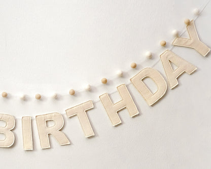 Happy Birthday Banner | Birthday Linen Garland