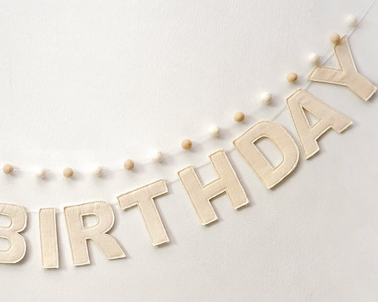 Happy Birthday Banner | Birthday Linen Garland