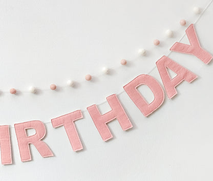 Happy Birthday Banner | Birthday Linen Garland